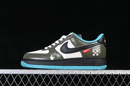 All categories Nk Air Force 1 Air Force series Nk Air Force 1 Low Air Force low-top Nike Air Force 1'07 Low joint black, green and blue Air Force low-top casual sneakers QW5836-022